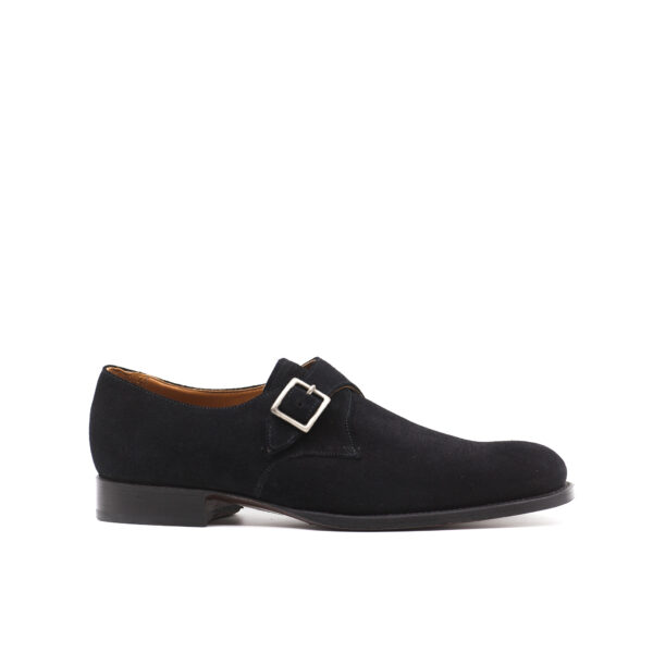 Single Monk-Strap in Black Suede