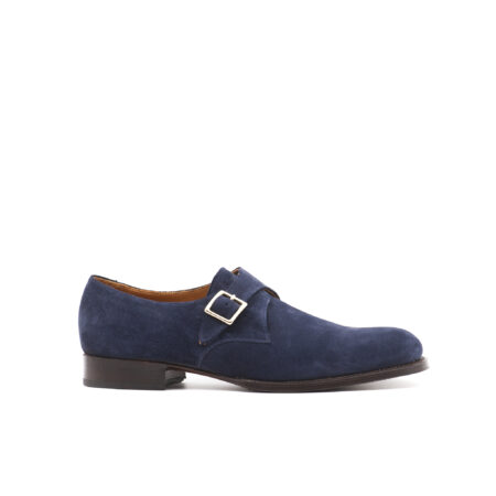 Single Monk-Strap in Ocean Blue Suede