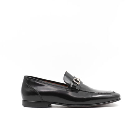 Horsebit Loafer in Black Spazzolato